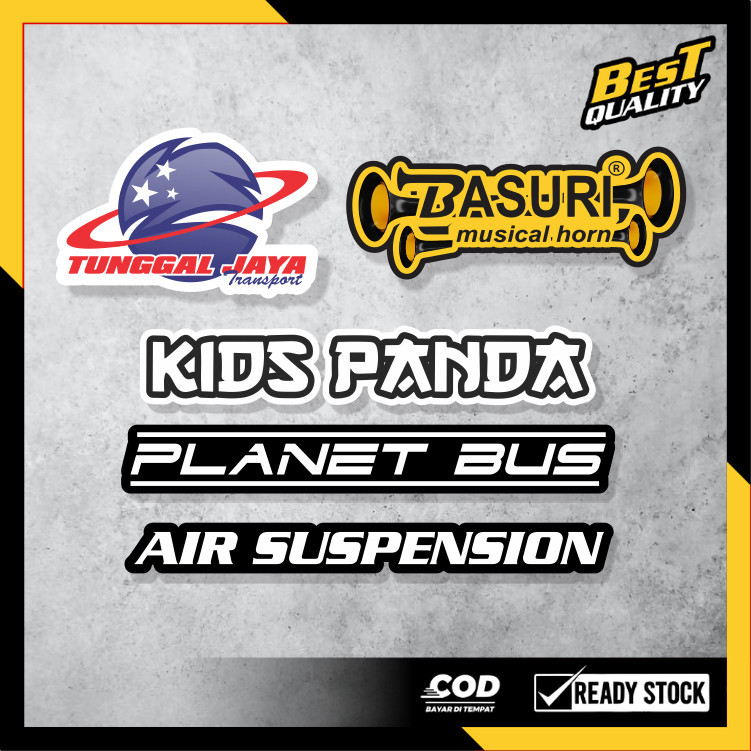 Stiker Bus 5PCS LOGO TUNGGAL JAYA TRANSPORT KIDS PANDA BASURI PLANET BUS - STIKER BUS STICKER BISMAN