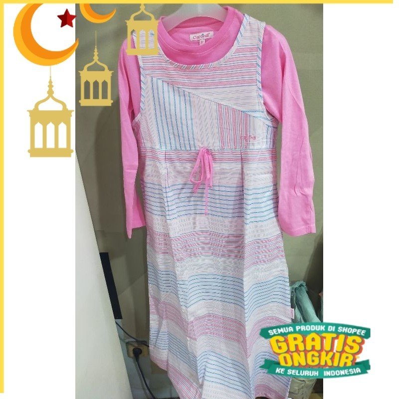 BAJU MUSLIM ANAK PEREMPUAN CARDINAL KIDS GIRL/PROMO GAMIS ANAK CARDINAL ORIGINAL/Longdress promo/nud
