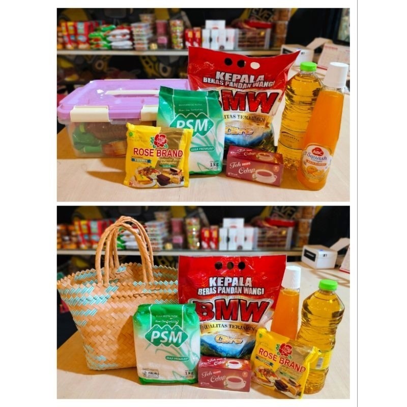 Paket Hampers Paket Sembako Murah FREE Tas Anyaman / FREE Container Box