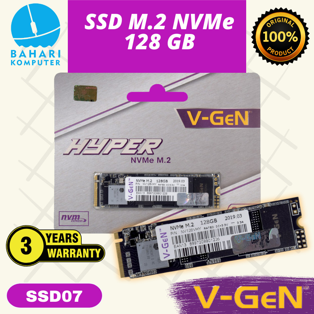 SSD Nvme 128gb Vgen Hyper | SSD Vgen 128gb M.2 Nvme PCIe gen 3.0