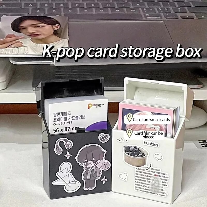 

Photo Card Storage Box Kpop Photocard Storage Box Sticker Storage Boxes Photo Card Organizer Supplies Mini Desk Organizer 보관함