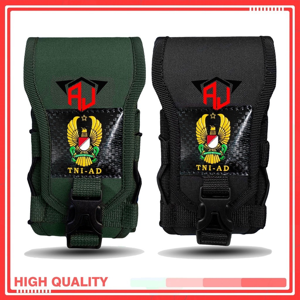Aj Sarung Hp TNI AD Sarung Hp Pinggang Tactical Logo TNI AD