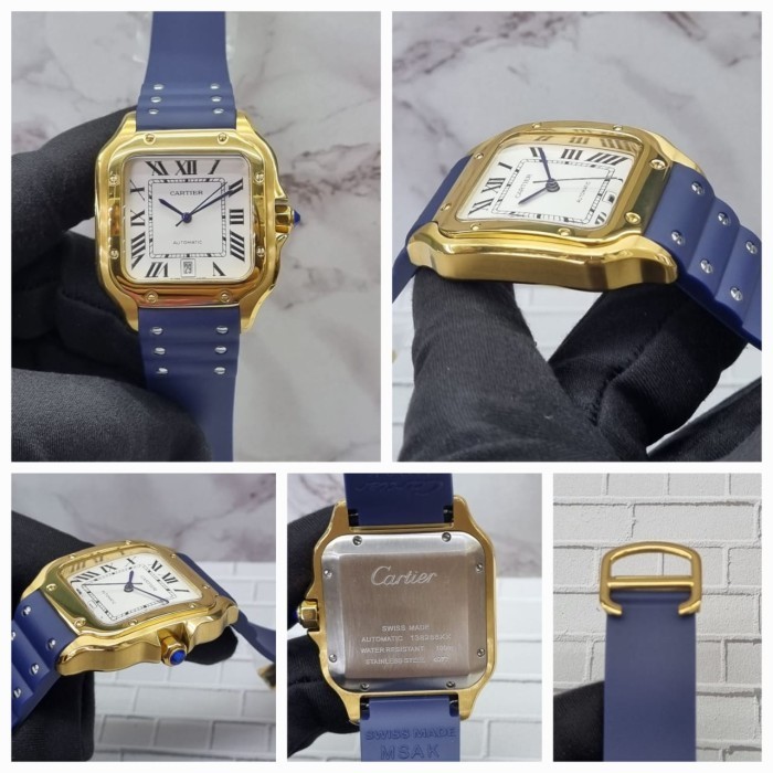 Jam tangan cartier automatic mewah termurah jam tangan automatic rubber body gold 40mm