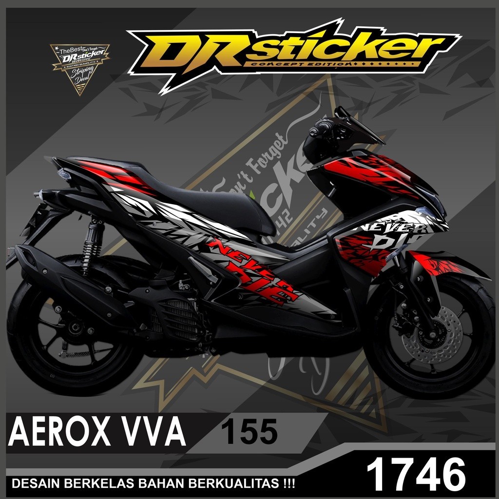 stiker aerox 155 vva full body motor custom desain never die decal aerox 155 full body aksesoris mot