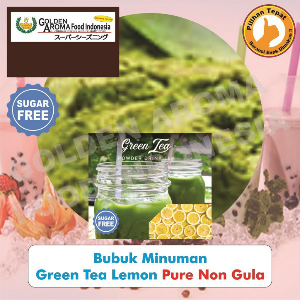 

Bubuk Minuman Green Tea Lemon Pure Non Gula 100Gr Teh Hijau Lemon Green Tea No Sugar Drinking powder