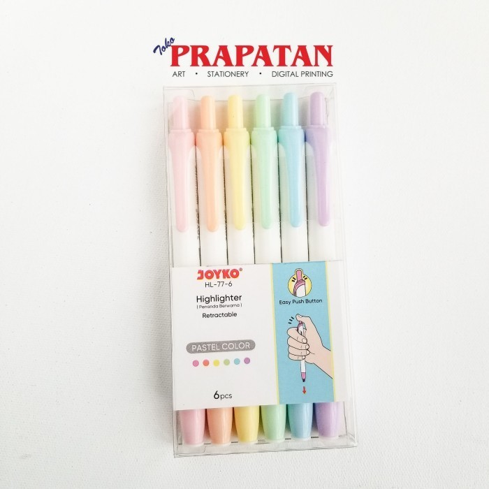 

Joyko Highlighter Penanda Warna HL-77-6 Pastel Color -YY41