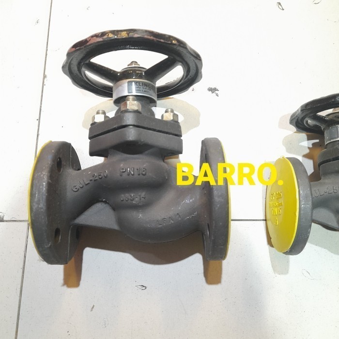 Globe Valve 2" Inch PN 16 Klinger GJL-250 Flange PN16 Stop Kran DN50