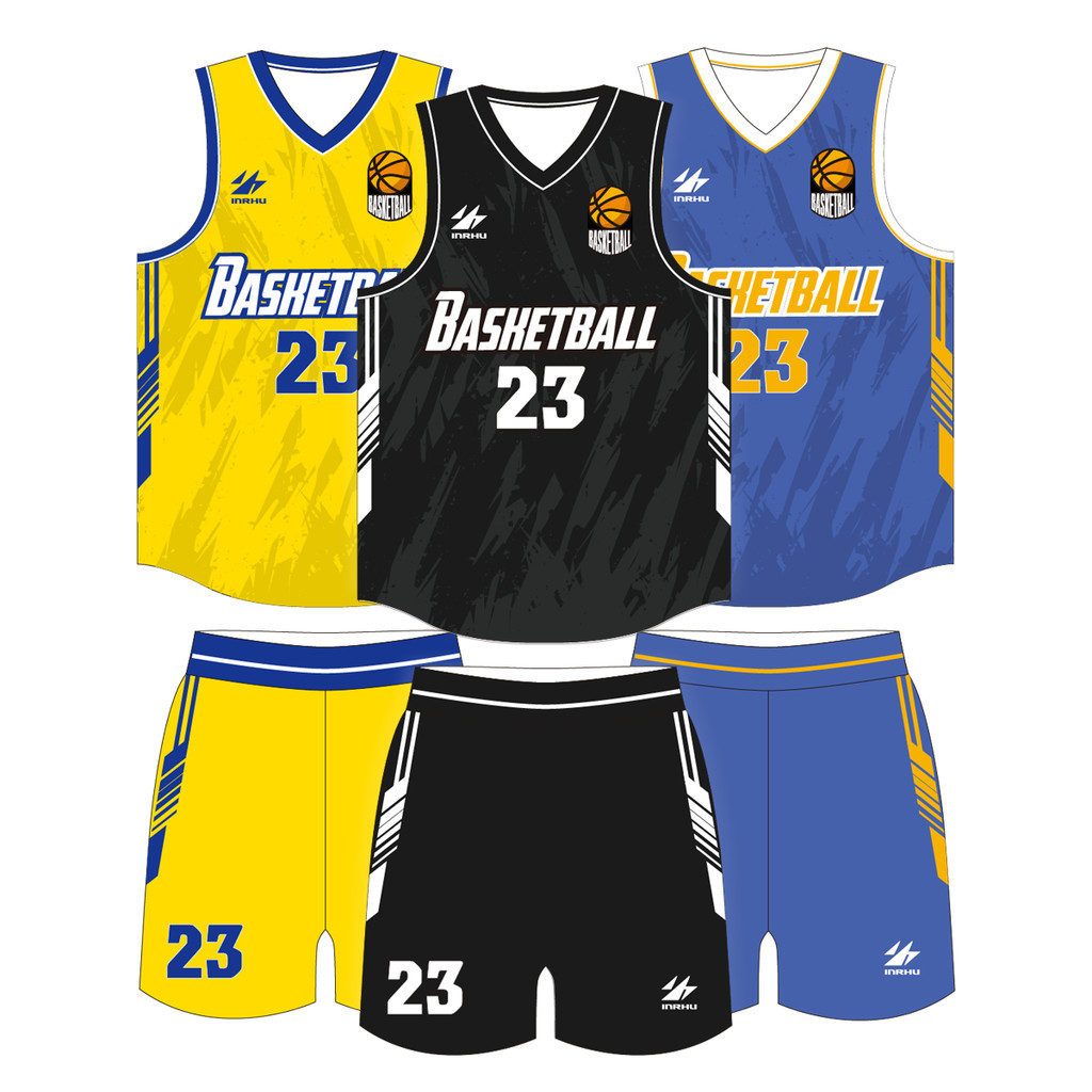 Pengiriman Cepat Sublimasi Jersey Basket Polos Reversibel Kustom Pria Seragam Basket