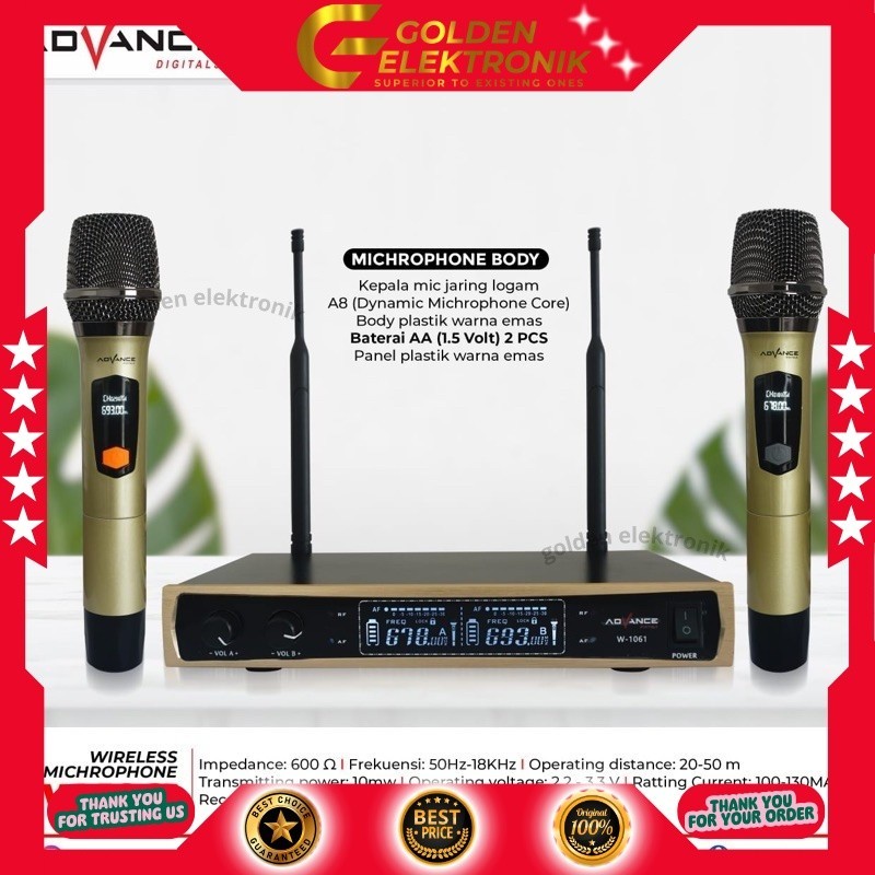 MICROPHONE ADVANCE PROFESIONAL DIGITAL WIRELESS MIC-1061 (50Hz-18KHz)