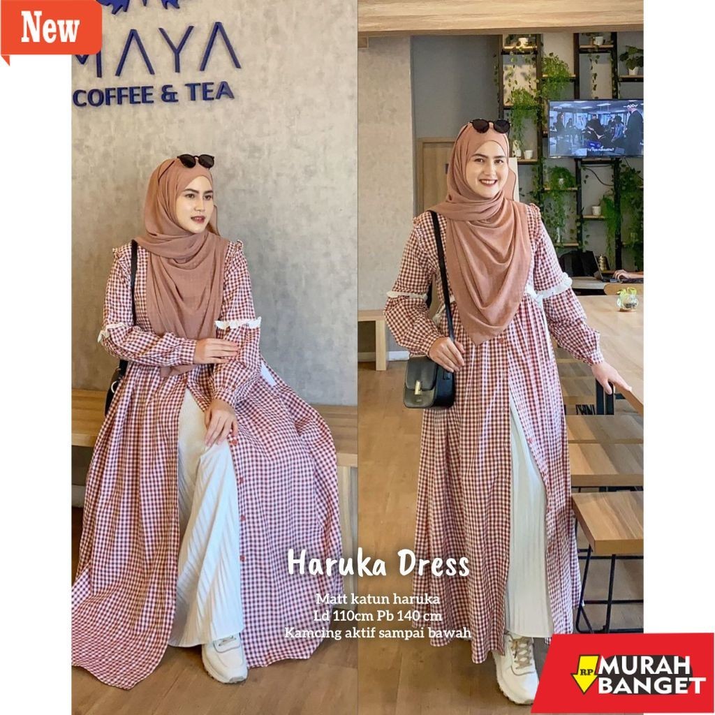 GAMIS WANITA UNTUK LEBARAN- HARUKA DRESS (LABEL MADANI)