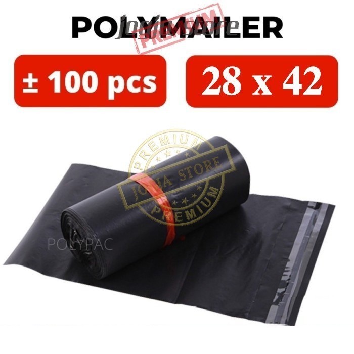

100 Pcs Plastik Polymailer 28x42 Tebal 60 Mikron Plastik Seal Packing Online Shop 28 x 42cm