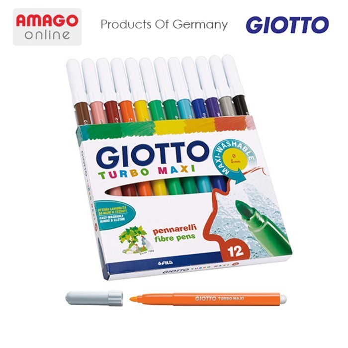 

GIOTTO Turbo Maxi - Spidol Warna Ujung (Tip) Besar 12 warna - 454000