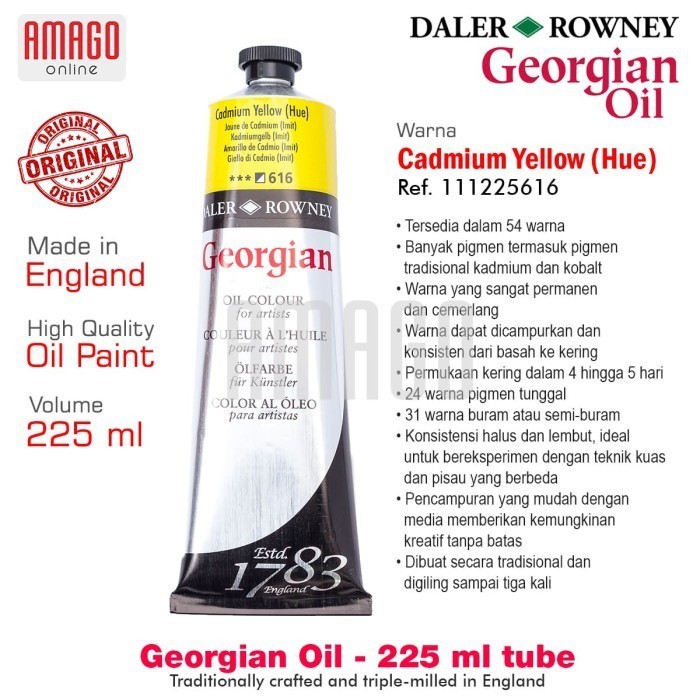 

DALER-ROWNEY Georgian Oil 225 ml - Cat Minyak Lukis - Cadmium Yellow Hue - 111225616