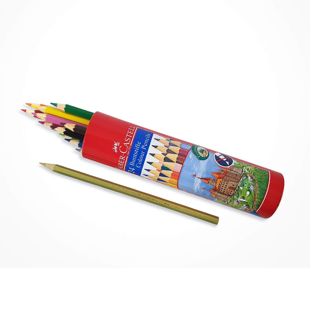 

(HASANS HOME)Faber-Castell Colour Pencils In Round Tin 24 L / Pensil Warna Faber Castell Isi 24 / Fc, Col Pencils In Round Tin 24L-115827
