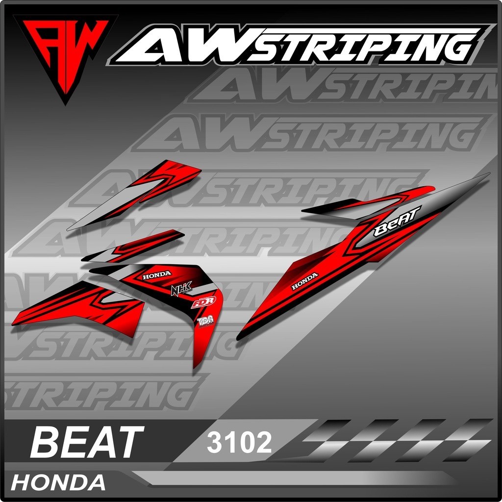 Sticker Striping Lis Variasi Beat Street / Beat Fi Esp / Beat Fi New 2016 2017 2018 2019 Racing AW-3