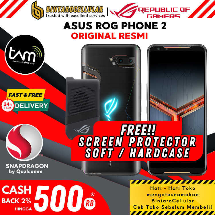 promo ASUS ROG PHONE 2 12GB/512GB 8GB/128GB GARANSI RESMI TAM INDONESIA - TENCENT SECOND, RAM 8GB