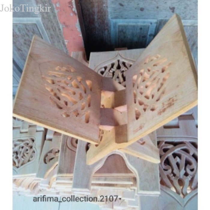 

PROMO Rekal, Dudukan tempat Membaca Al-Qur'an // Kayu ukir - Non Finishing, S murah