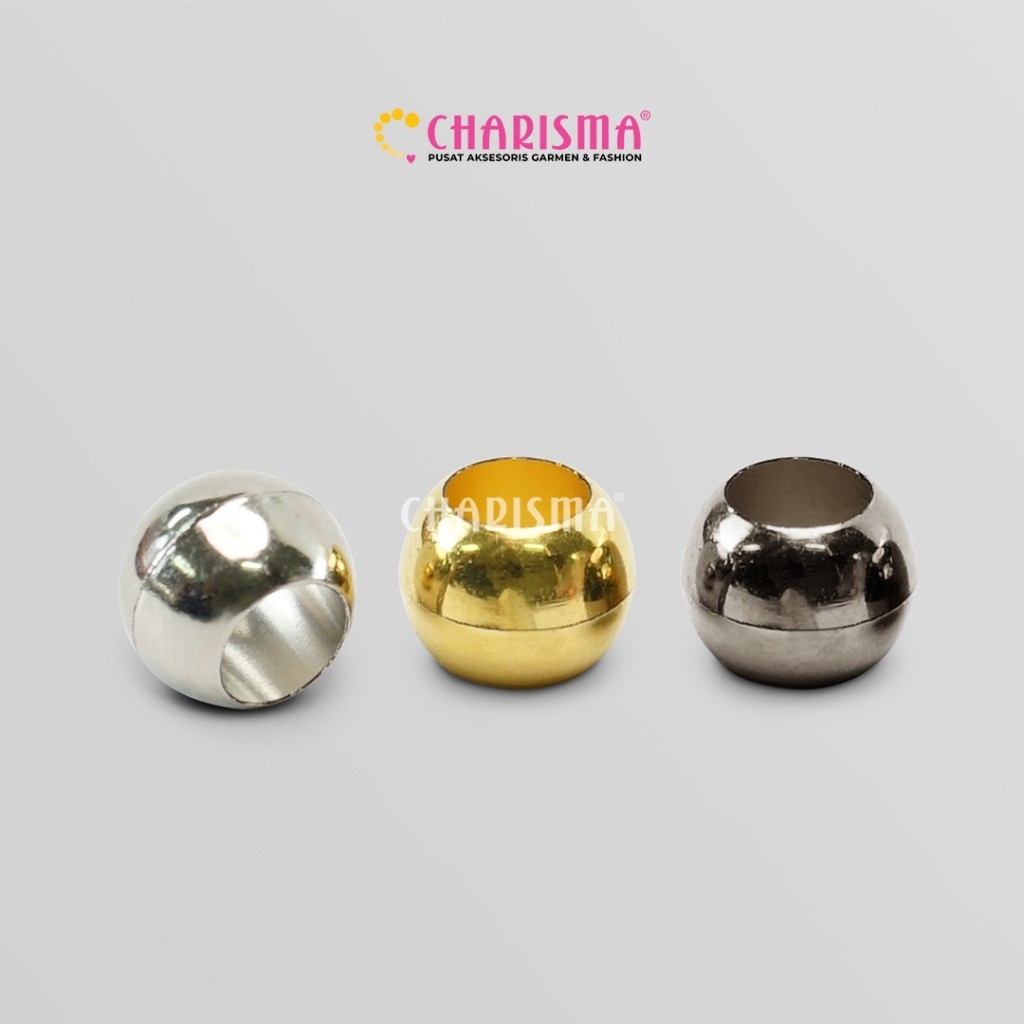 Charisma Stopper Bulat Lobi Lobi Logam Bandul S107 - Ujung Tali Sweeter, Jaket, Croom / Stopper Bell
