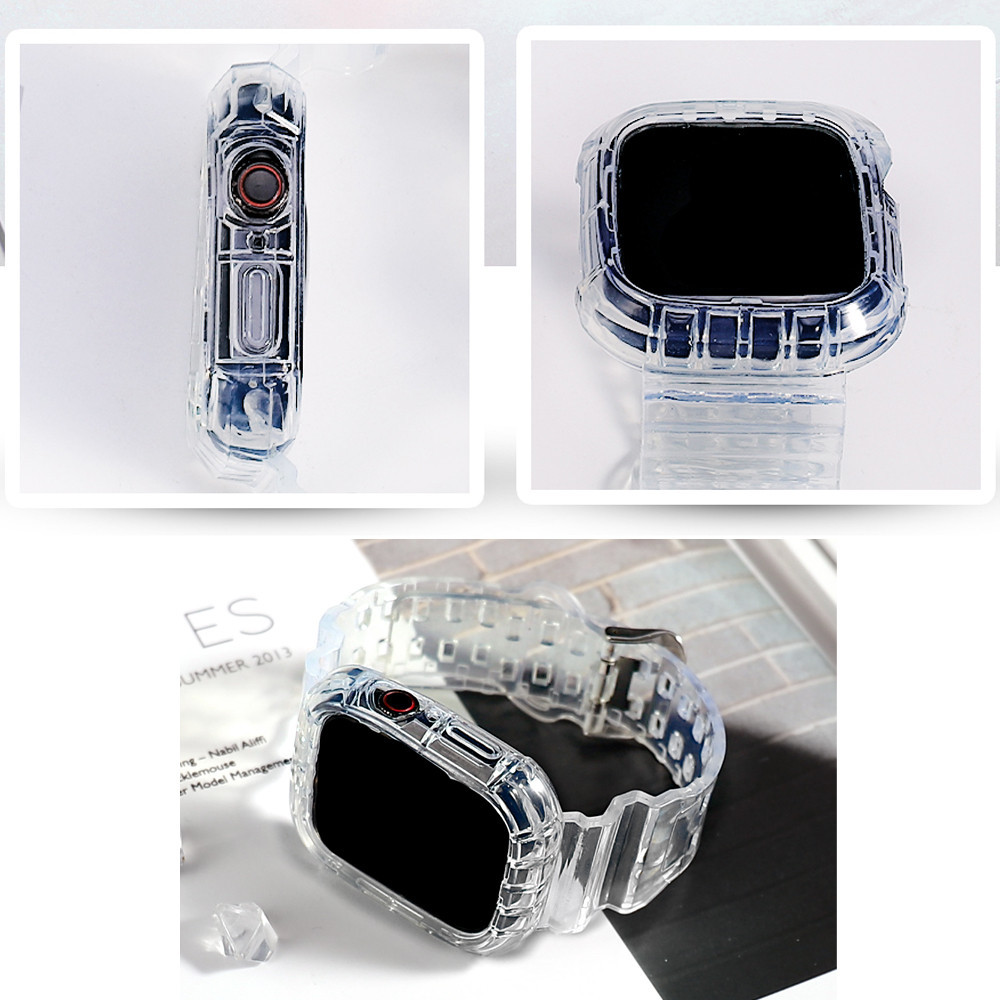 NEW Transparent Case Strap for Tali Jam Tangan Smartwatch T500 T55 T500plus Iwatch HW22 W26 IWO 45mm