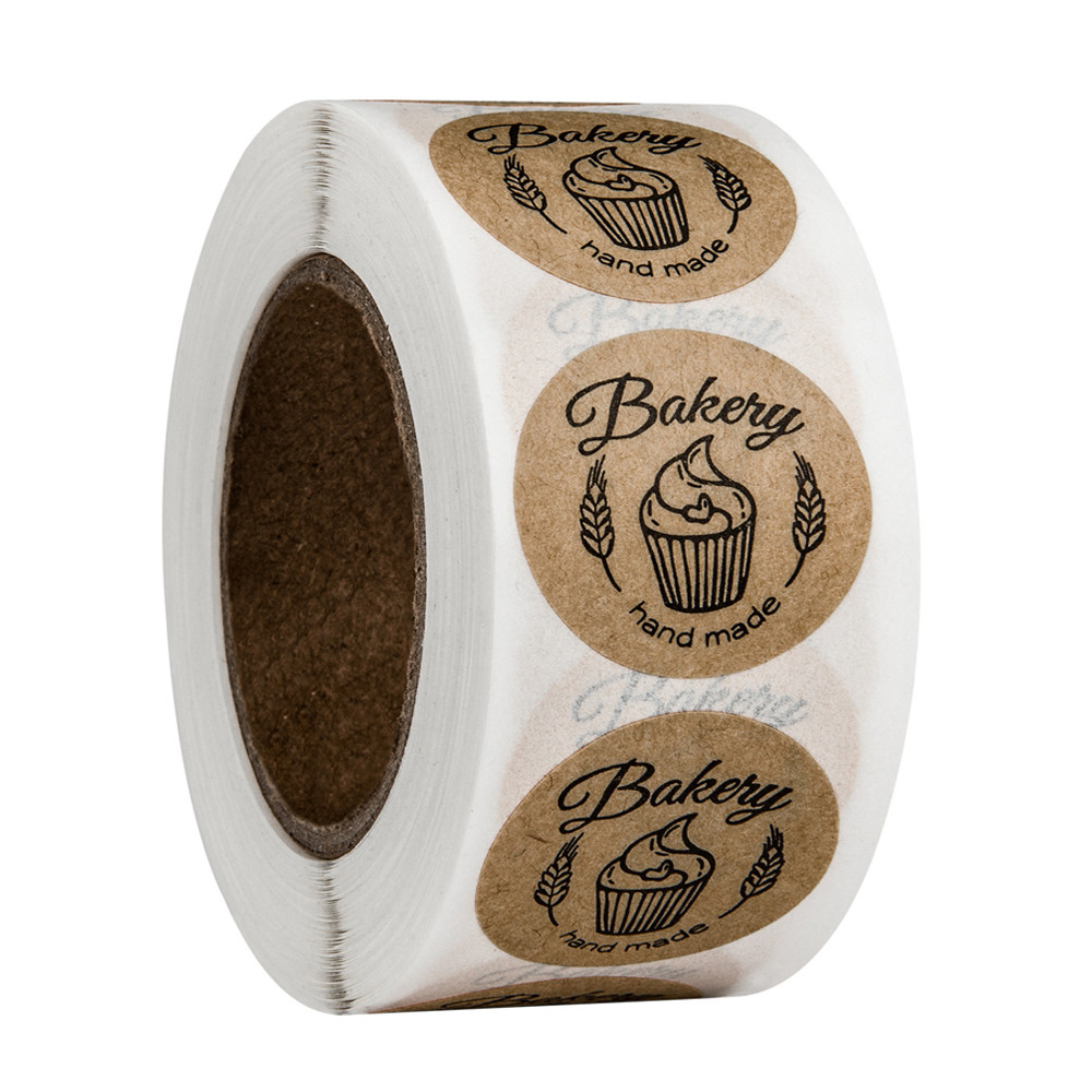 

100-500pcs Kraft Paper Homemade Stickers With Love Scrapbook Stickers Envelope And Packaging Stamps Handmade Stationery Labels