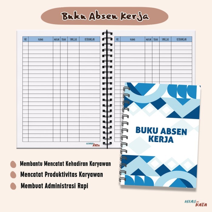 THOS Buku Absen Kerja Daftar Notebook Absensi Karyawan - Soft Cover