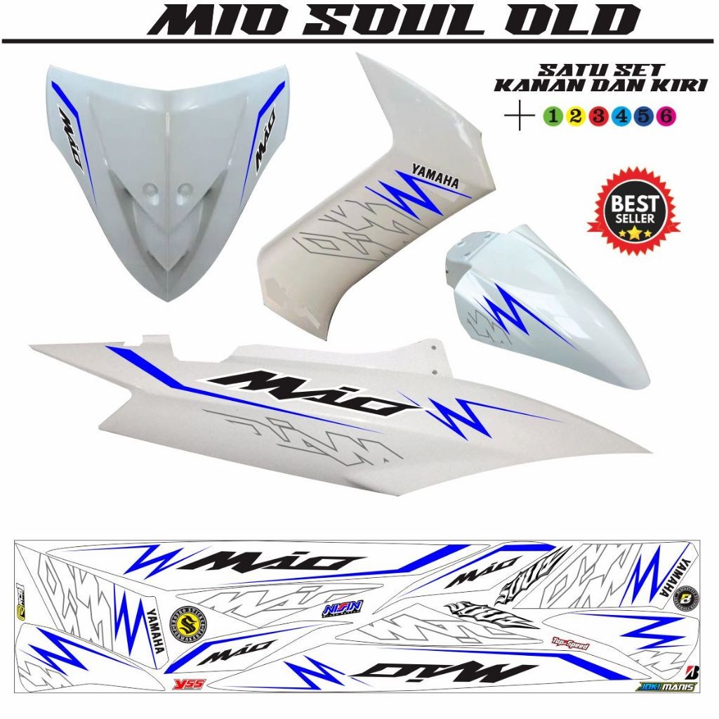 VARIASI STRIPING STIKER SOUL OLD / POLET MOTOR MIO SOUL KARBU / STIKER MIO SOUL OLD VARIASI STIKER V
