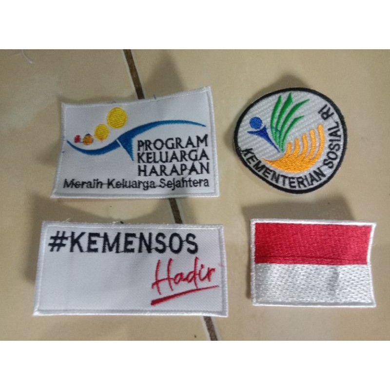 Bordir Atribut PKH BORDIR || logo PKH BORDIR || LOGO KEMENSOS RI || ATRIBUT KEMENSOS RI