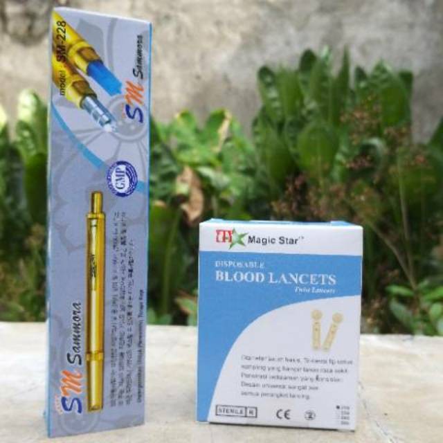 ( PAKET ) Pen Bekam Sammora plus Jarum Bekam - Lancing Device Sammora plus Jarum Bekam Magic Star