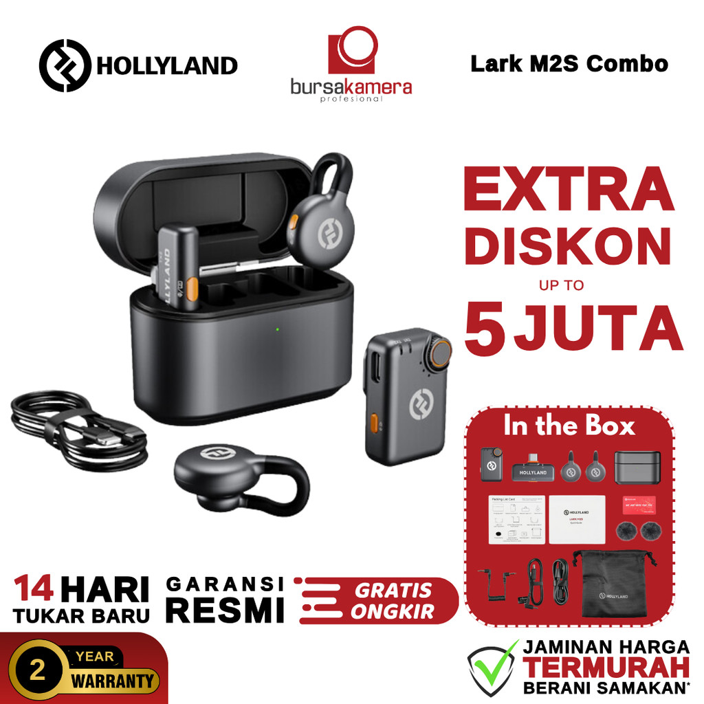 Hollyland LARK M2S Combo / Mini Combo / Ultimate Combo / USB Type-C Mic Dual Wireless Microphone for