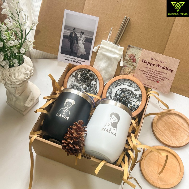 GIFTSETFORYOU HAMPERS COUPLE HADIAH PERNIKAHAN/ HAMPERS TUMBLER COUPLE CUSTOM / WEDDING GIFT/ HAMPER