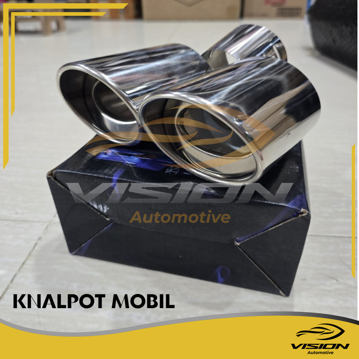 Knalpot Mobil Tail Pipe Muffler Tip Universal Double Stainless