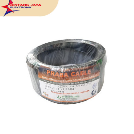 KABEL NYA 1 x 2,5 50M, KABEL NYA 1 X 2,5 50 METER PRABA / KABEL INSTALASI TUNGGAL 1 ROLL