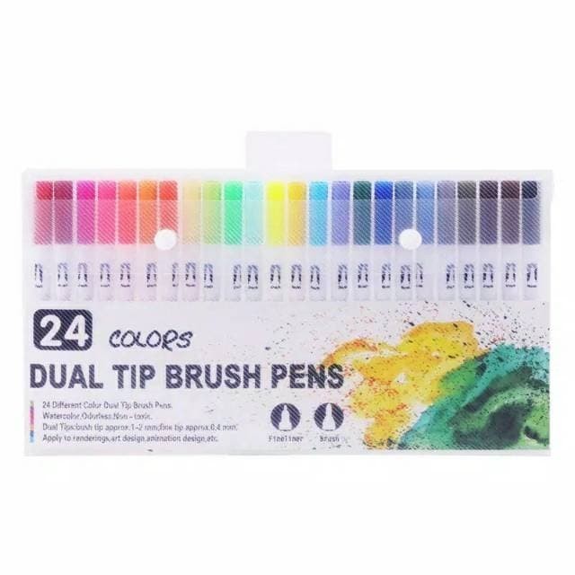 

[NEW] 24 Colors Brush Marker Pen And Brush Marker For Designer Art