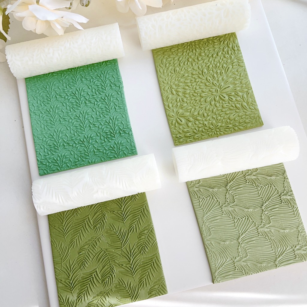 

Soft Pottery Earring Polymer Clay Cutter Roller Texture Polymer Clay Seamless Polymer Clay Texture Roller claycutters