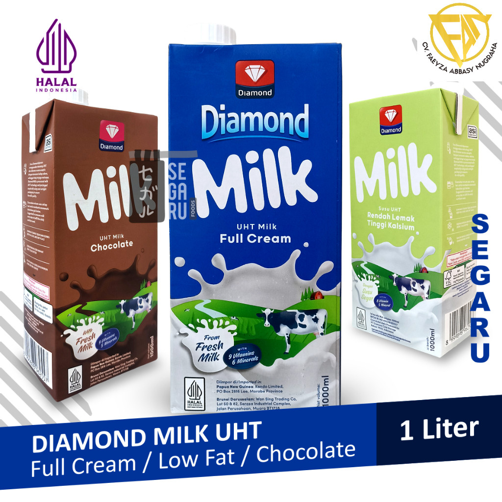 

Susu Diamond UHT Full Cream / Cokelat / Low Fat 1 Liter
