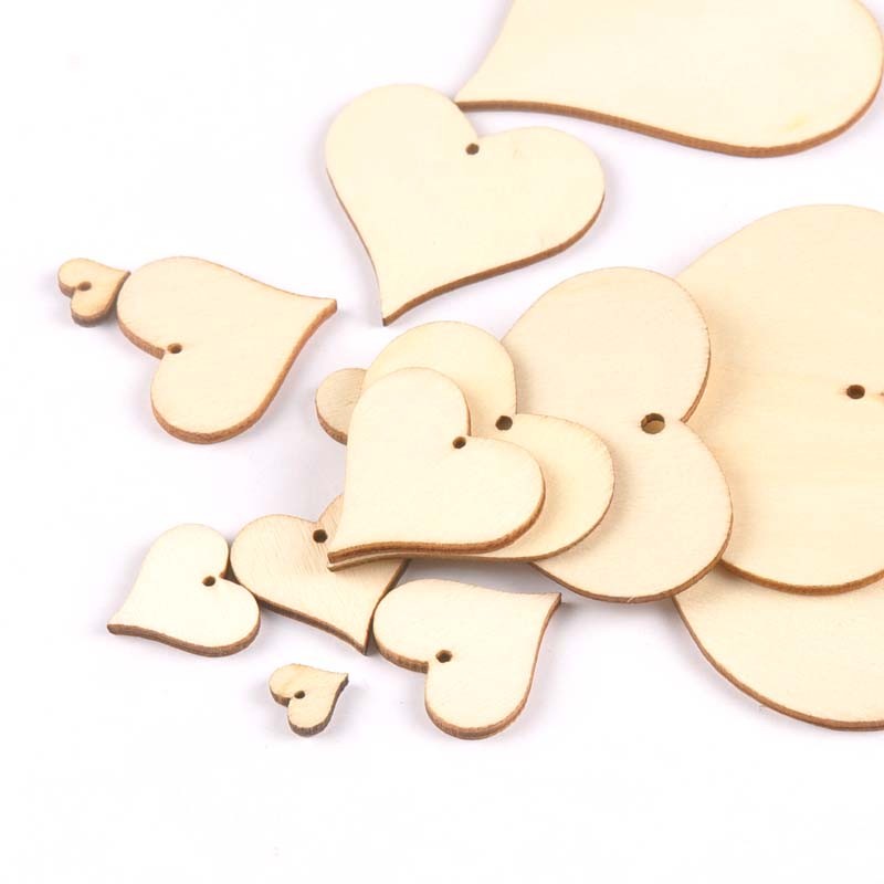 

Heart Pattern Natural Wood Slices DIY Crafts Embellishment Handmade Accessories Wooden Charms Pendant Home Decor 10-150mm M1980