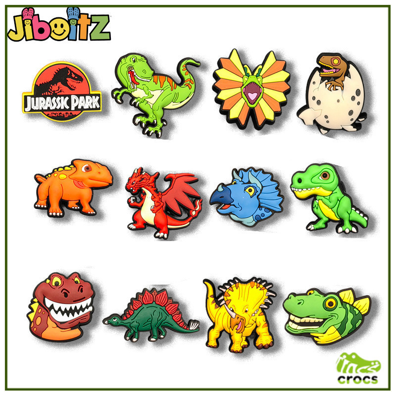 COD  100 % Produk serupa Jibbitz crocs charm Shoe Buckle Jurassic World Hole Shoes Accessories Dinos