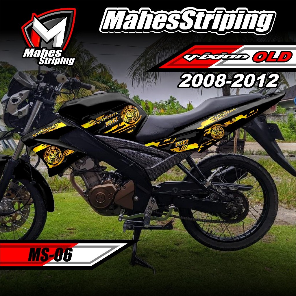 Striping Vixion Old - Stiker Variasi Lis Motor Motif Gold Emas
