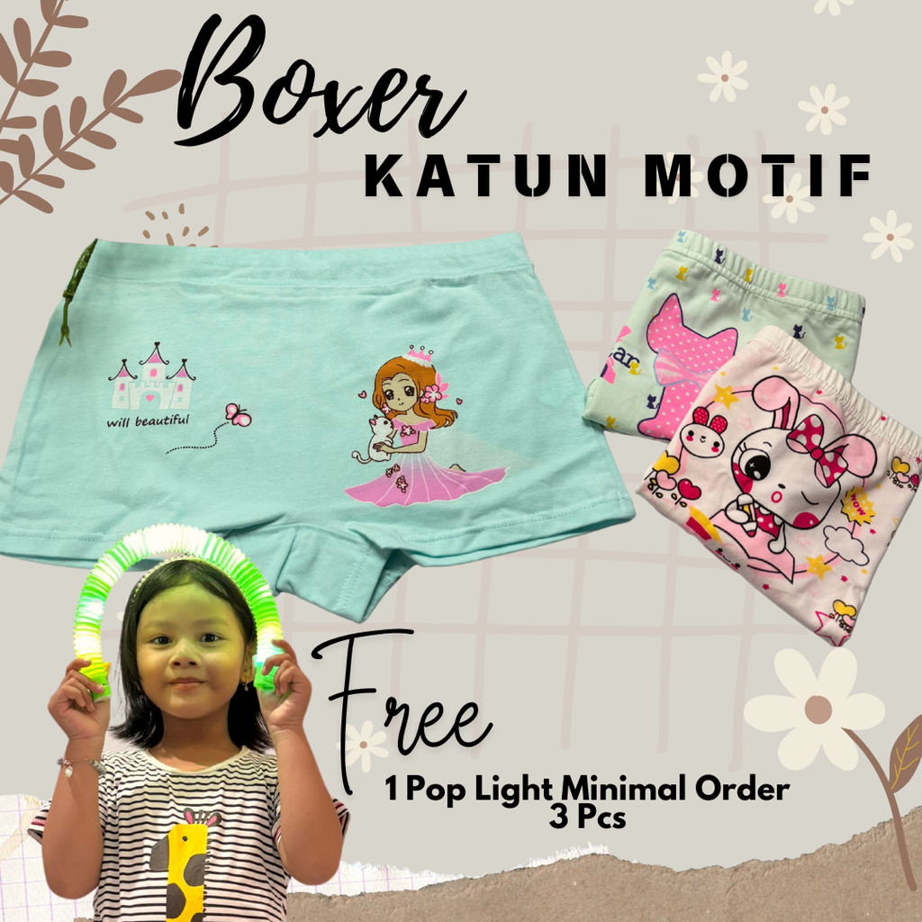 Celana Dalam Anak Perempuan Cd Boxer Wanita Kancut Basic Bahan Katun