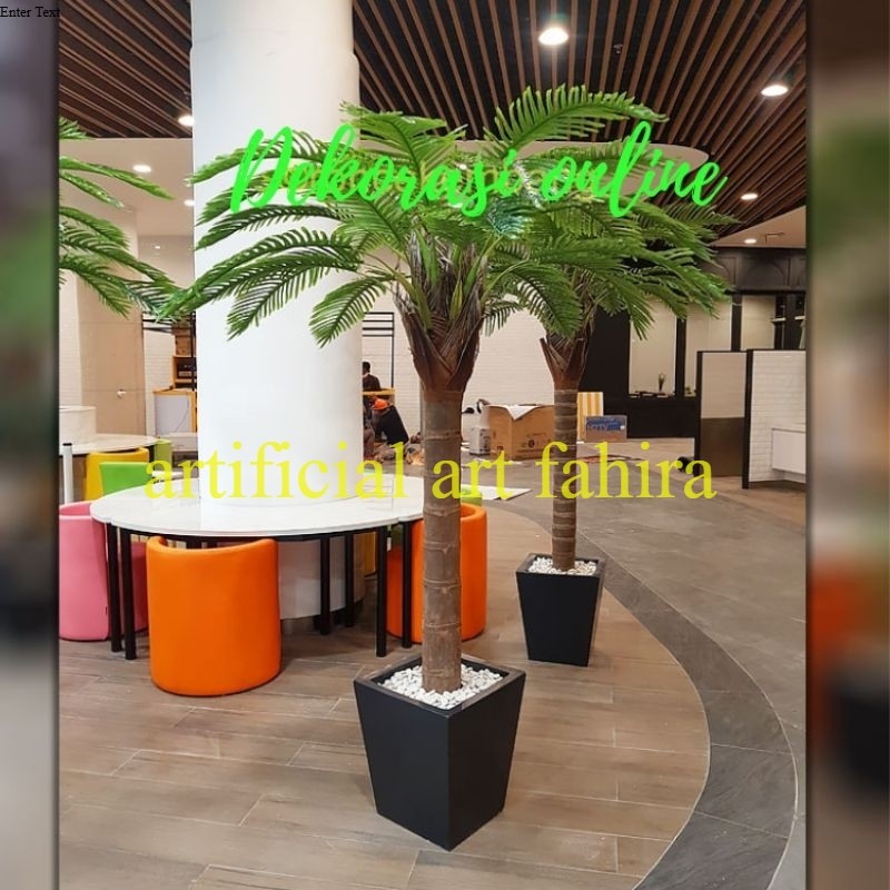 pohon palm artificial pohon hias ruangan event dekorasi cafe reto palem artificial tinggi 250cm
