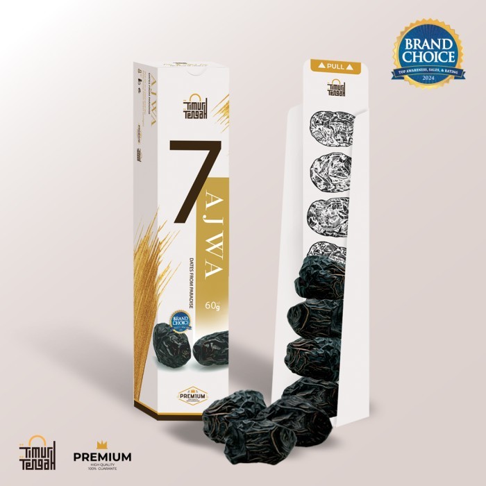 

Kurma Ajwa 7 Butir Jumbo Premium - Kurma Nabi Asli Timur Tengah - High Quality