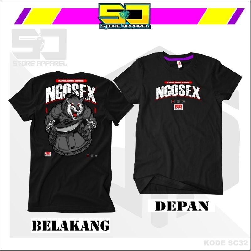 Kaos Nanda Audio Ngosex kaos sound system horeg lengan pendek pria wanita katun
