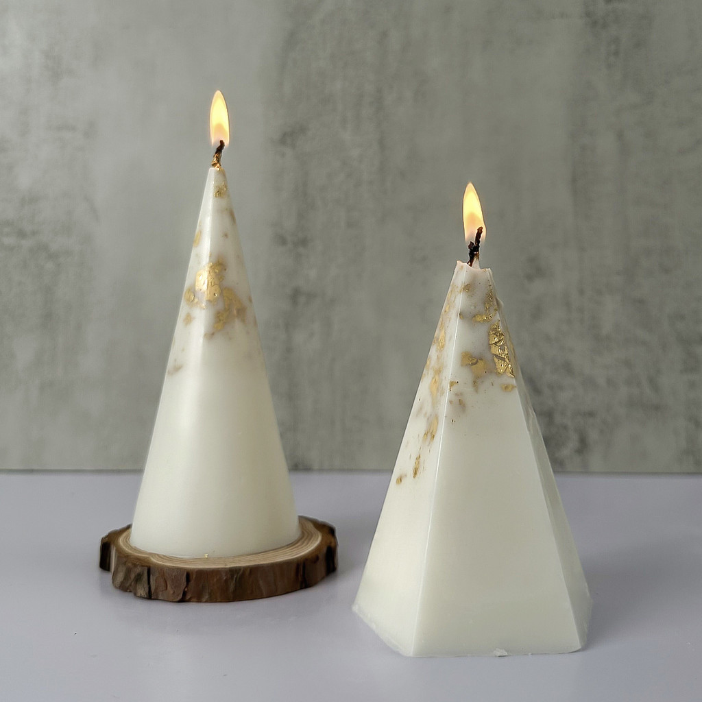 

Cone Candle Silicone Mold Pyramid Ring Holder Jewelry Display Stand Plaster Resin Making Tools Mould Dinner Ornament Home Decor