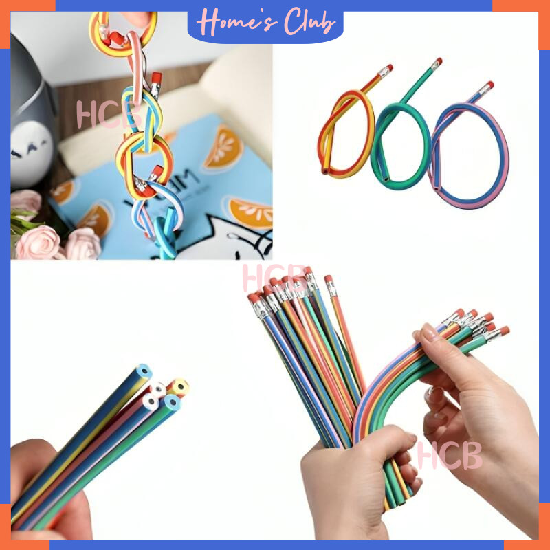 

HCB Pensil Lentur Fleksibel / Alat Tulis Sekolah / Pensil Gulung Unik Lucu / Anak Pencil Karet Inul Dapat Digulung