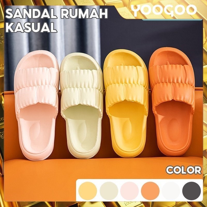 YooGoo Sandal Rumah / Sandal Wanita Lembut / Sol Tebal / sendal teplek wanita / wedges jelly / sanda