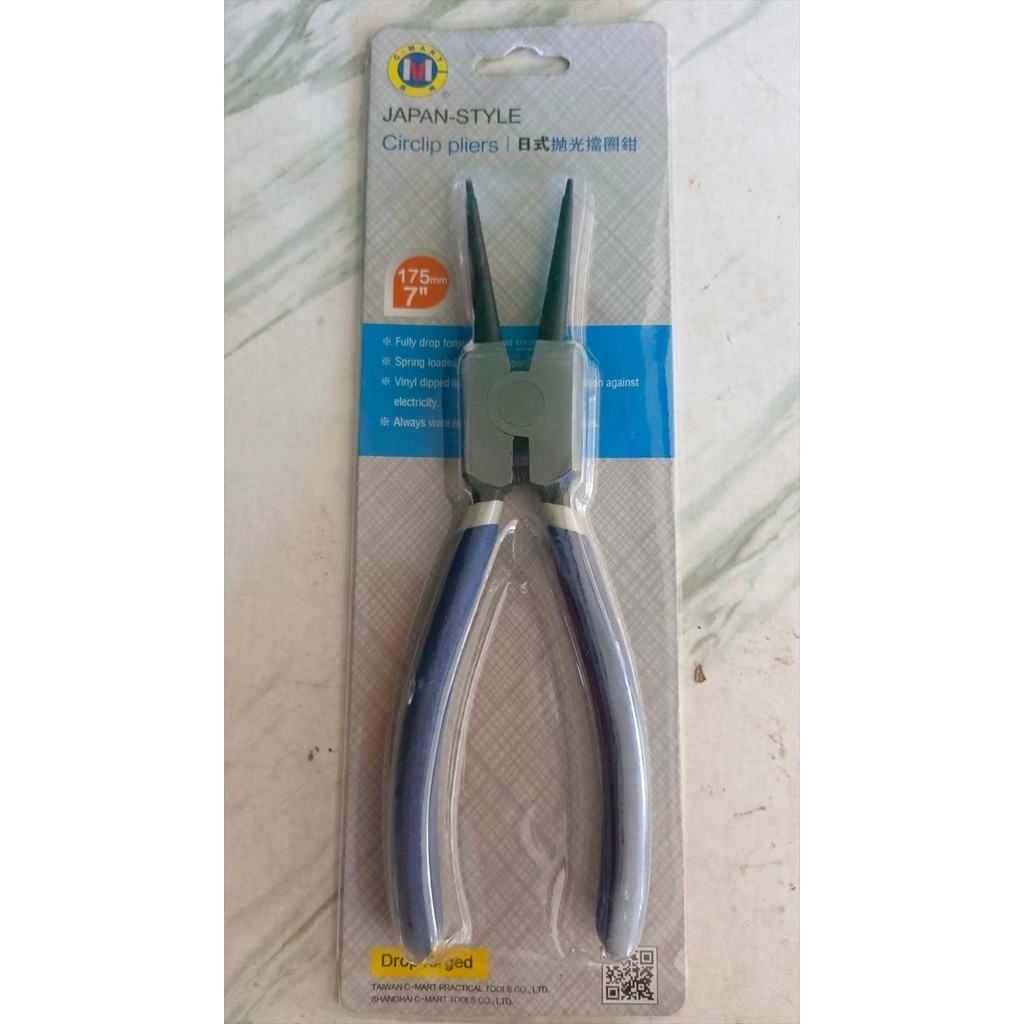 Tang Snap Ring Circlip Pliers 7 Spi Lurus Buka External C-Mart