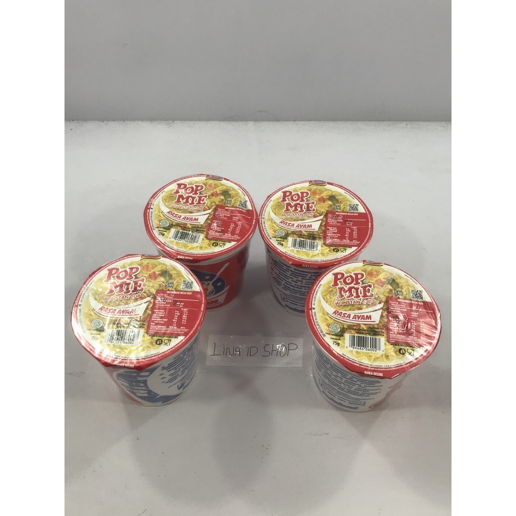 

2 pcs (Cup) - Mi Instan Cup Pop Mie Rasa Ayam 3 Menit Penyajian Kemasan 75gr