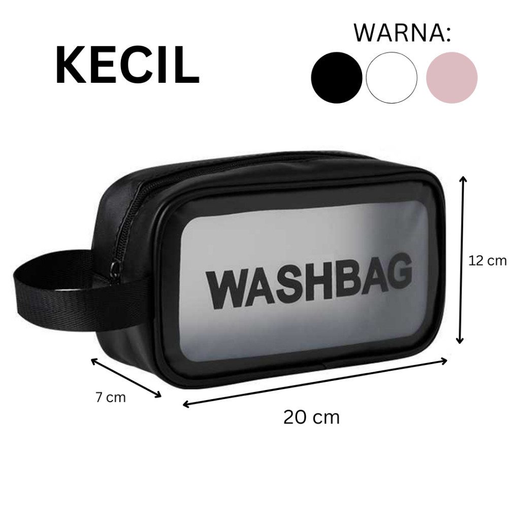 Tas Kosmetik Kecil Small Transparan Travel Troiletry Washbag Make Up Pouch Waterproof - TruSunshine
