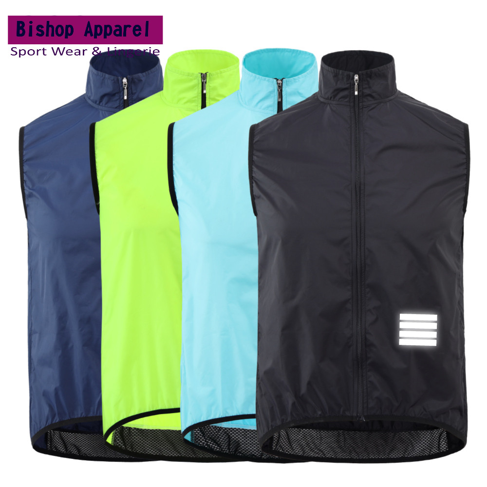 Jaket Bersepeda Tak Berlengan Reflektif Di Luar Ruangan Tahan Angin MTB Rompi Sepeda Lipat New Rompi