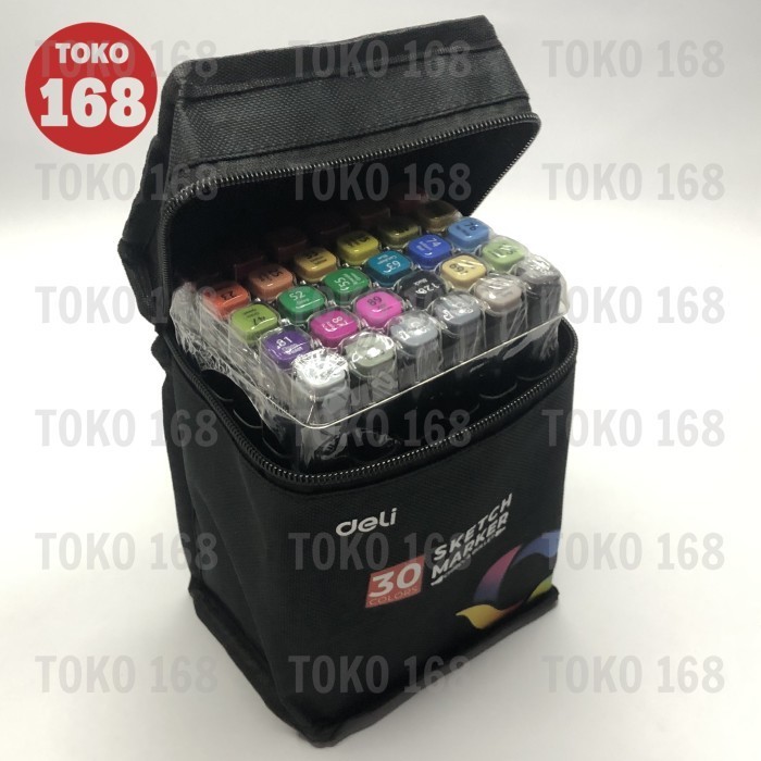 

PROMO!! -DELI Color Marker /Spidol Warna Dengan Tas 30 Warna 70806-30 (SET)